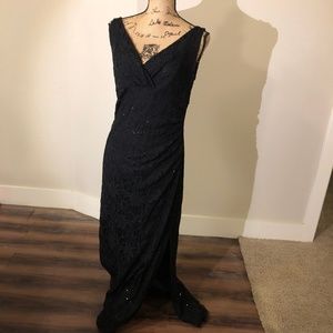 Ralph Lauren Size 12 Sequin Black Evening Gown